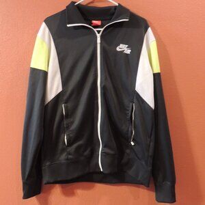 Nike Jacket Men Large Gray Yellow White Full Zip Pockets Athletic Fitness Jacket